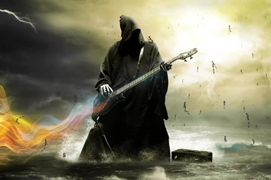 Skeleton, Fire, Guitar Wallpapers And Images   Wallpapers ...
