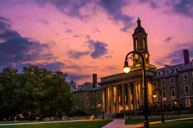 Setting Sun Over Old Main At Penn State University   YouTube