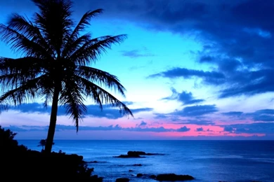 Tropical Island Sunset Wallpapers