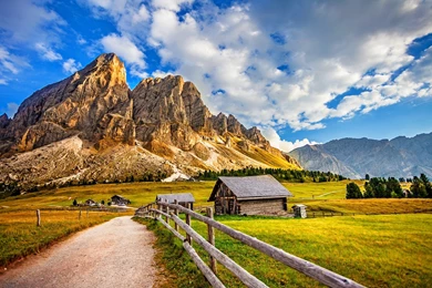 Mountain Village House Old Road Nature Wallpapers