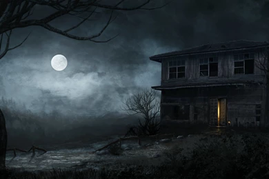 Halloween, Scary, Moon, Night, Tree :: Wallpapers