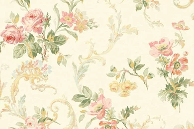 522 30003 Peach Floral Acanthus Trail   Fairwinds Studio Wallpapers