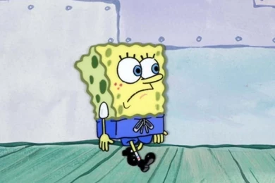 Original SpongeBob Animation Cel, Backgrounds Weird Face