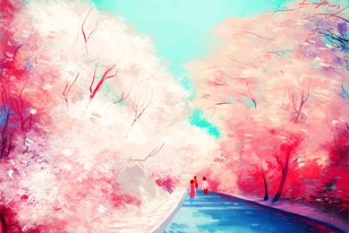 Backgrounds: Cherry Trees By Denimecho On DeviantArt