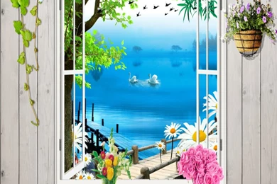 Aliexpress.com : Buy 3D Window Wallpapers Murals DIY Beautiful ...