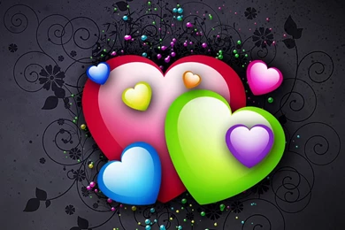 Download 1920x1080 HD Wallpapers Heart Backgrounds Variegated ...