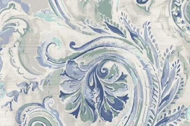 Blue Tones Washed Paisley Wallpapers   Interior Home Decor