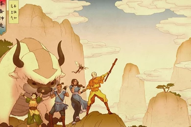 Aang Avatar The Last Airbender Katara Sokka Toph Wallpapers ...