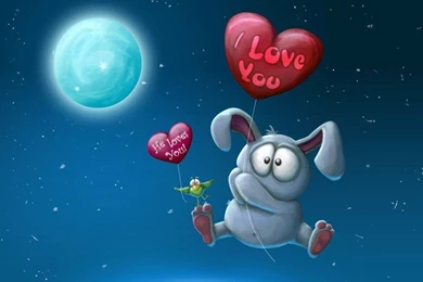 Download Cute Sayings Floating With Ballon Saying Love You ...
