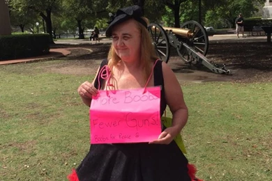 Topless Woman Takes On Open carry Supporters In Austin Houston ...
