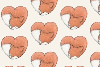 Cute Sleeping Heart Fox iPhone Wallpapers   Love Wallpapers