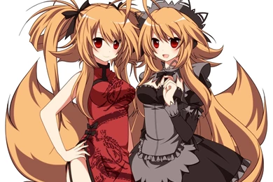 Two Cute Fox Girls   (