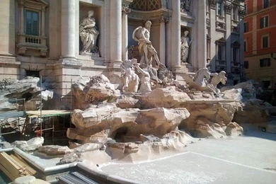 Trevi Fountain Partially Closed