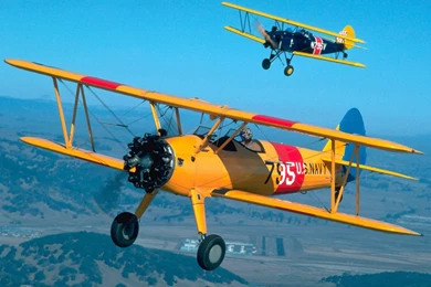 Aircraft / Planes: Biplanes In Flight, Picture Nr. 19641