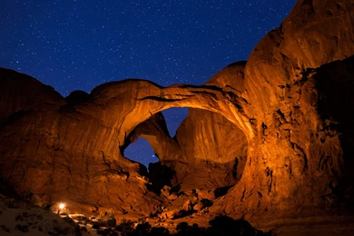 Arches National Park At Night, Utah, USA Widescreen Wallpapers ...