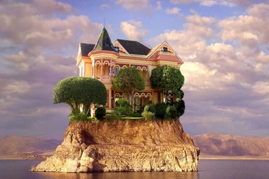 DREAM HOUSE ON THE LAKE WALLPAPER   (