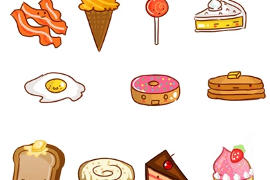 Cute Food Couple Drawings