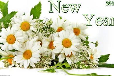 Happy New Year With Flowers Bouquets