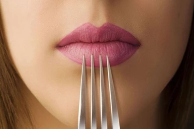 Fork On Beautiful Lips Wallpaper,photography HD Wallpapers ...