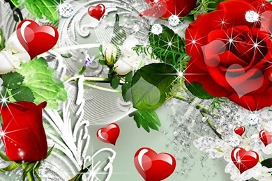 Red Roses Red Hearts Free Desktop Backgrounds And Wallpapers