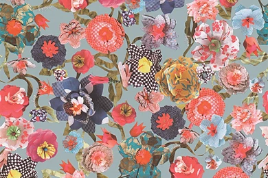 Oilily Patchwork Floral Wallpapers