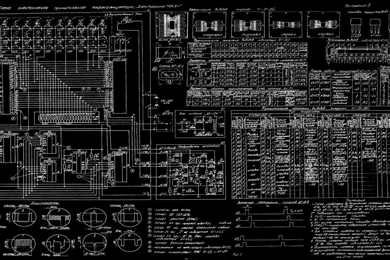 Diagram Blueprint BW Russian Schematic Wallpapers