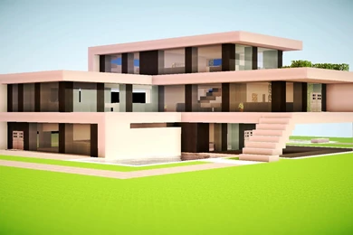 Minecraft Modern House Render