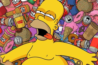Wallpapers Homer Apple The Simpsons Drunk Tube 2560x1440