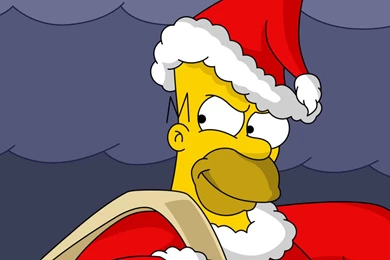 Wallpapers Homer Simpson Apple Christmas 2560x1440