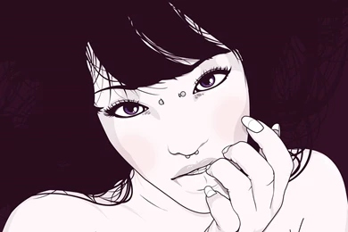 Girls Eyes Piercings Nails Drawn Wallpapers   (