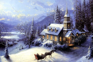 Free Holiday Wallpapers Christmas Eve Painting Wallpapers 1920x1440 ...
