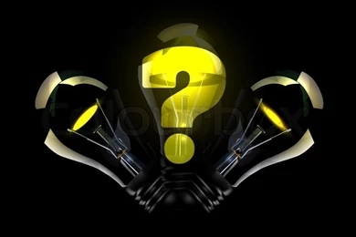 Question Mark In Lightbulb Illustration On Black Backgrounds ...