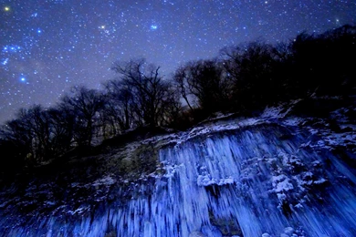 Icy Falls & Starry Night >> HD Wallpaper, Get It Now!