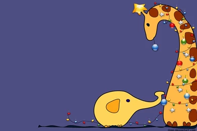 Giraffe Christmas Tree Wallpapers