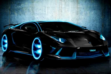 Lolly: Tron Style Lamborghini Aventador Wallpapers