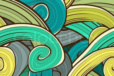 Seamless Abstract Hand Drawn Waves Pattern. Wavy Background. Ocean ...