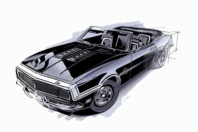 Hd wallpapers wallpaper sketch front high angle camaro paper ...