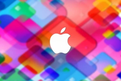Apple Logo Blurred Colorful Squares iPad Wallpapers HD