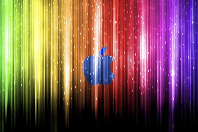 Colorful Beam Under The Blue Apple Wallpaper,Apple HD Wallpapers ...