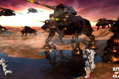 STAR WARS ATTACK CLONES Sci fi Action Futuristic Movie Film Battle ...