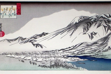 Ando Hiroshige's Ukiyo e Style Wood Block Prints