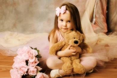 1920x1200 Cute Girl Teddy Wallpapers