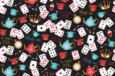 In Wonderland: Mad Tea Party Fabric   Jazzypatterns   Spoonflower
