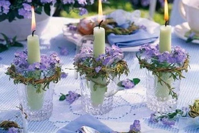 Garden Tea Party With Candles   (