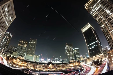 1920x1200 City Fisheye Timeline View Wallpapers