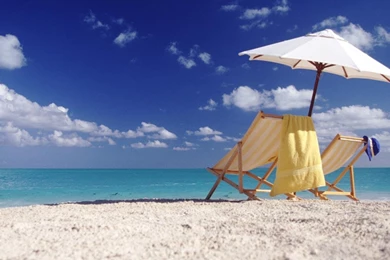 Umbrella Beach Chairs Sun 1366x768 Iwallhd Wallpapers Hd