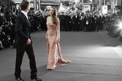 Brad Pitt And Angelina Jolie Colorsplash On Red Carpet Wallpapers ...