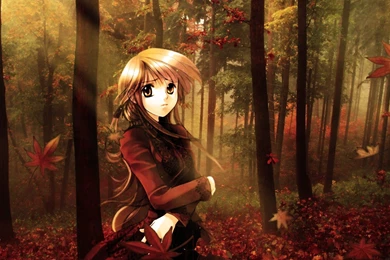 Anime Girl Autumn Fall ~ Mystery Wallpapers