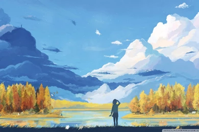 Fall Scenery Painting HD Desktop Wallpapers : High Definition ...