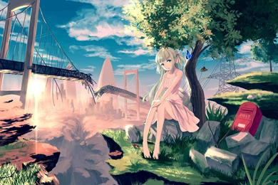 Cute Anime Girl Waiting Wallpapers   DreamLoveWallpapers